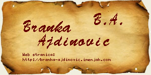 Branka Ajdinović vizit kartica